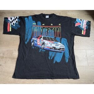 1993 Mark Martin Pure Power Valvoline All Over Print Shirt Size XXL NASCAR VTG